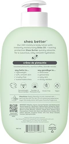 Eos Shea Better Body Lotion- Creme De Pistachio  Soothes Dry Skin  16 Fl Oz