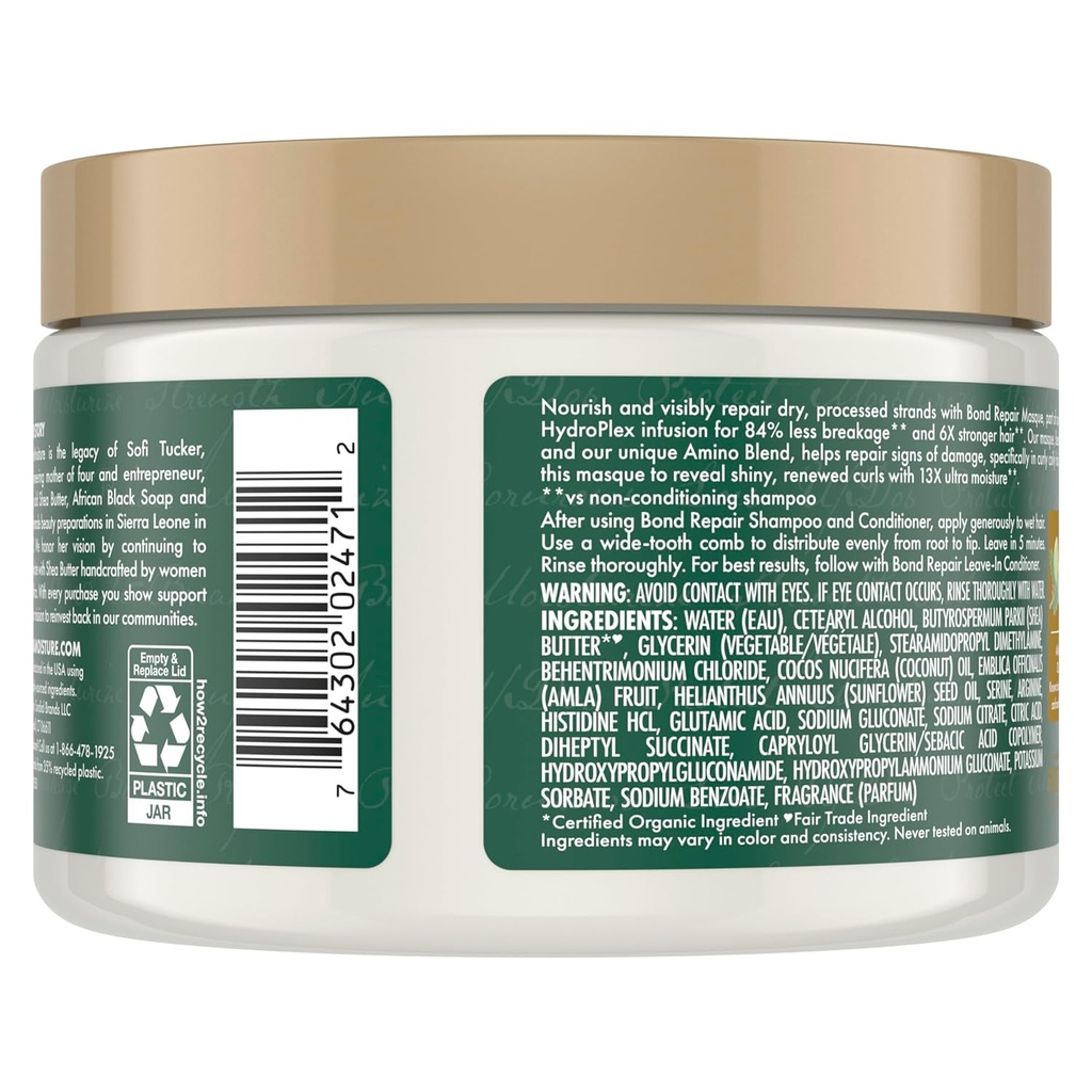 SheaMoisture Amla Oil Bond Repair Masque, 11 OZ