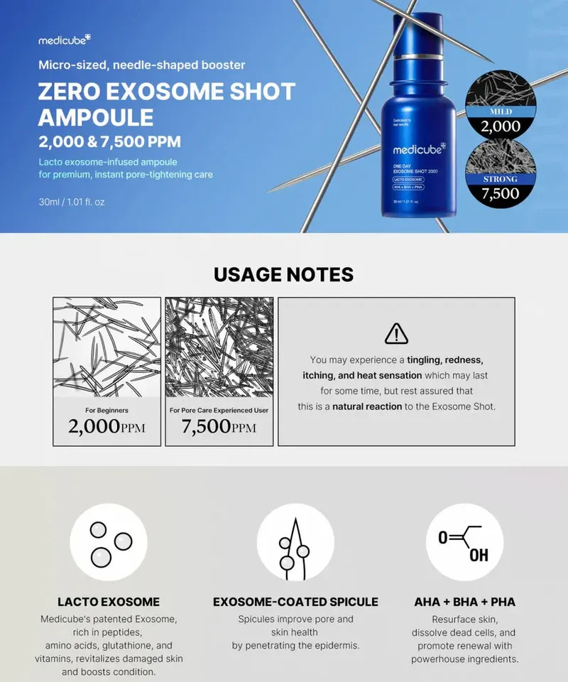 MedicubeOneDayExosomeShot2000MCosmeticsAustraliaUsageNotes.webp