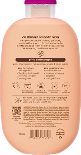 Eos Shea Better Cashmere Body Wash  Pink Champagne  Creamy Gel Formula  16 Fl Oz