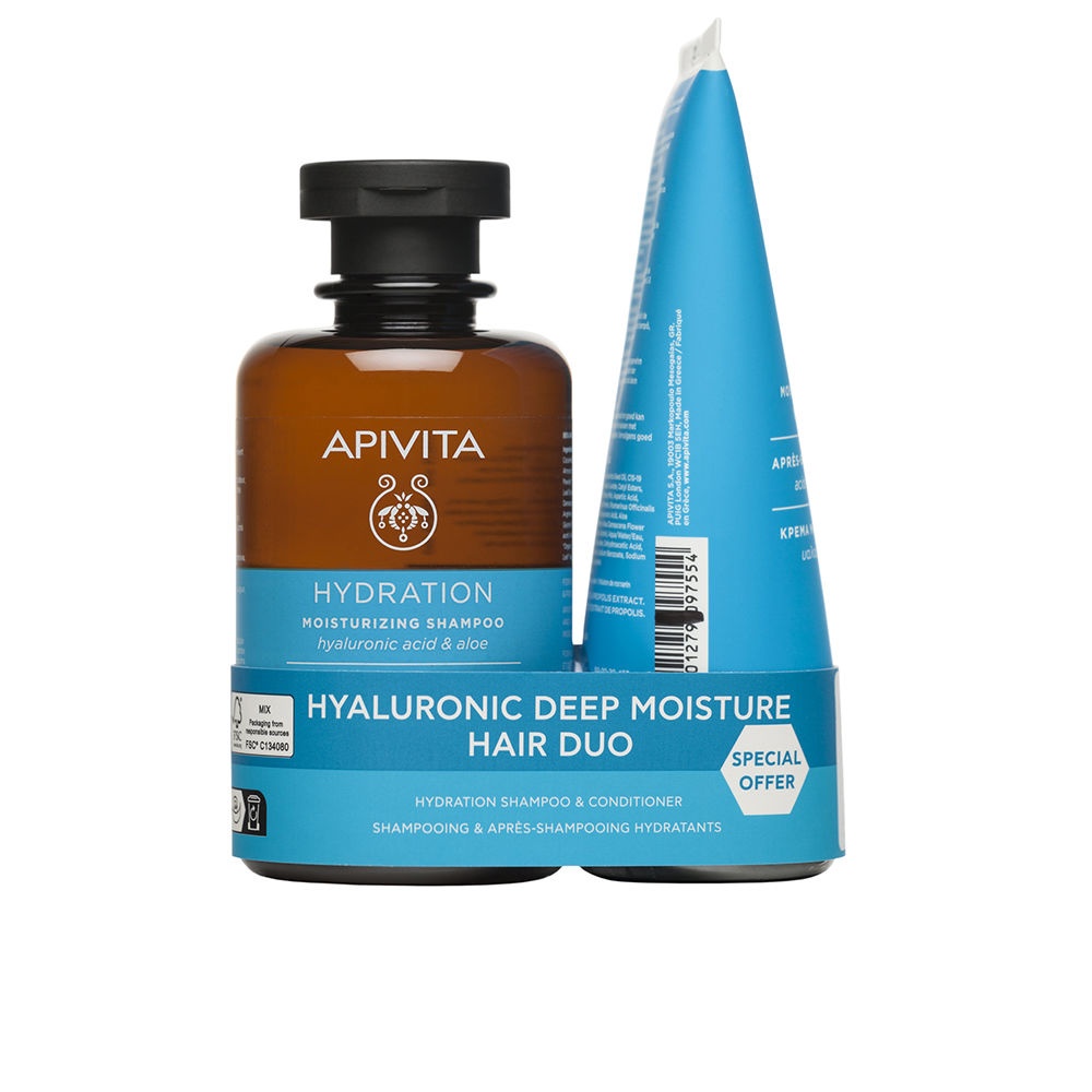 APIVITA COMBO SHAMPOO Y ACONDICIONADOR ACIDO HIALURONICO Y ALOE