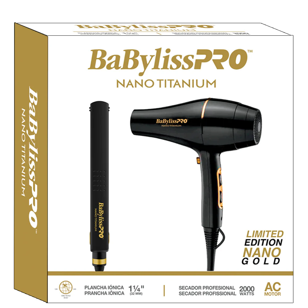 BABYLISS COMBO SECADOR Y PLANCHA LIMITED EDITION NANO GOLD