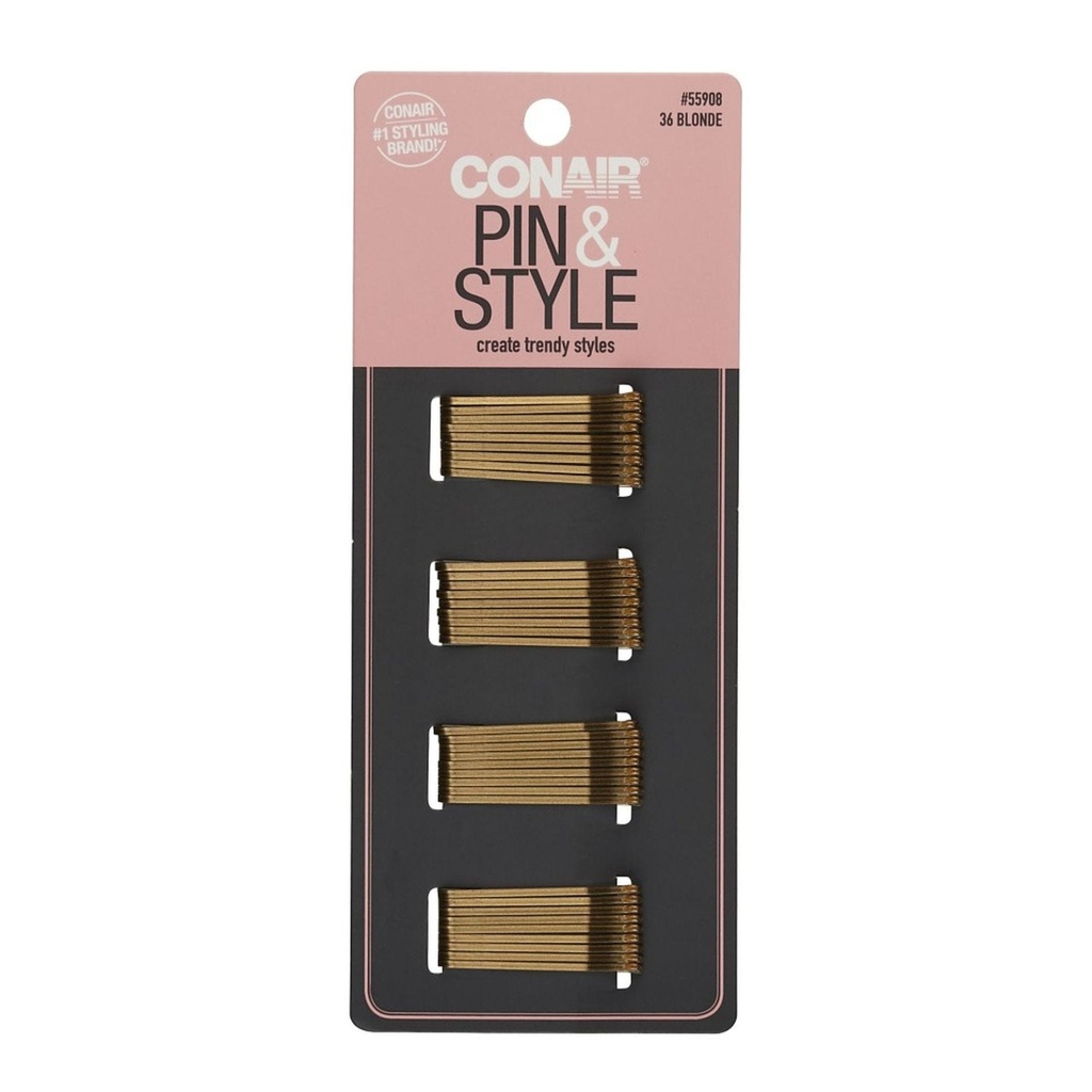 CONAIR PIN AND STYLE GANCHO BLONDE DORADO x36