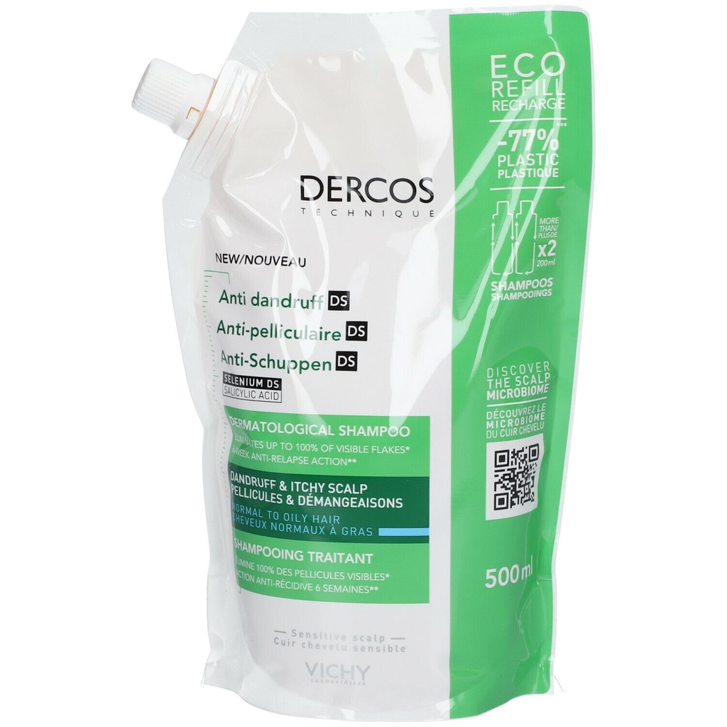 DERCOS ANTI DANDRUFF ECOREFILL 500ML SHAMPOO ANTI-CASPA