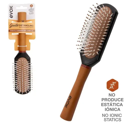 EVOK GENTE DETANGLING CEPILLO OVALADO MADERA 
