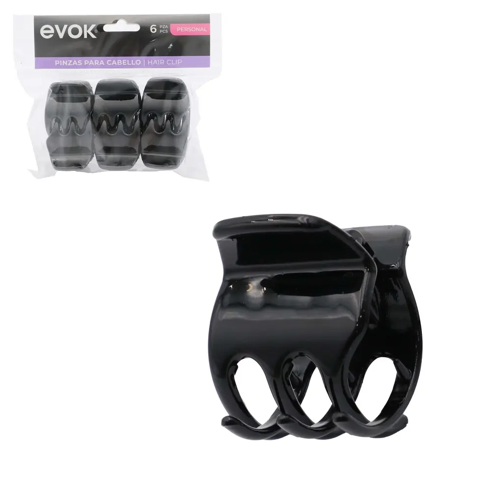 EVOK PINZA PARA EL CABELLO MEDIANA x6