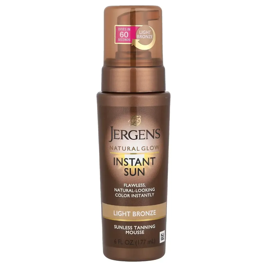 JERGENS NATURAL GLOW SUNLESS TANNING MOUSSE LIGHT BRONCE AUTOBRONCEADOR INSTANTANEO