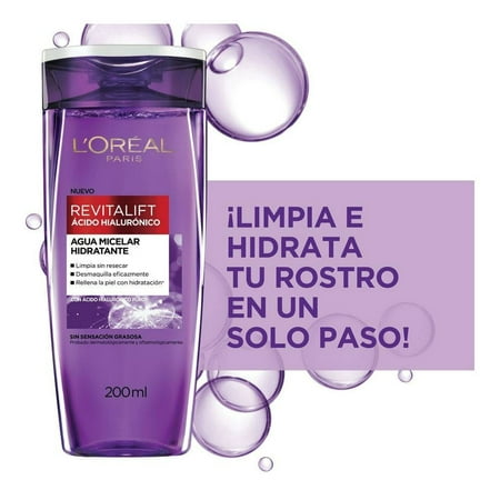 LOREAL REVITALIFT ACIDO HIALURONICO AGUA MICELAR HIDRATANTE