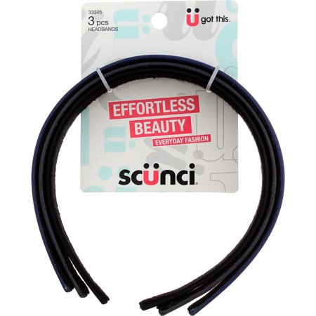 SCUNCI CINTILLOS 3PCS LISO AZUL GRIS NEGRO