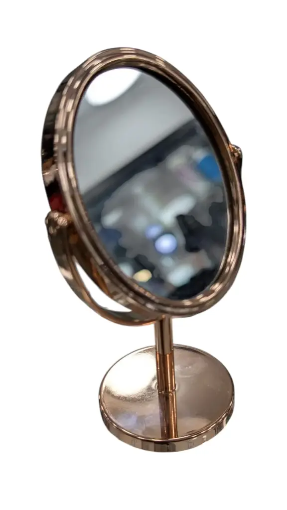 ESPEJO DE ESCRITORIO PEQUEÑO DOBLE (CON AUMENTO X3 Y NORMAL)