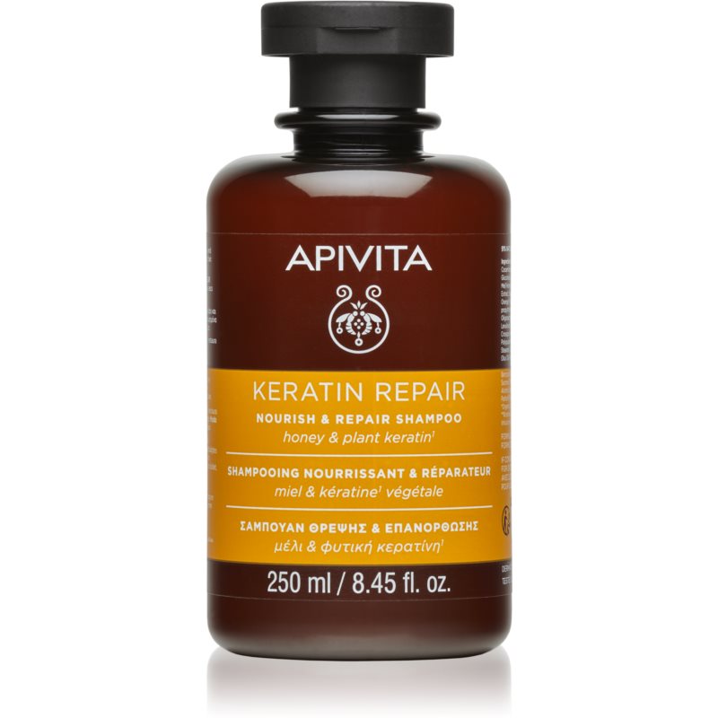 Apivita Shampoo de Keratina nutritivo y reparador para cabello seco 250ml 