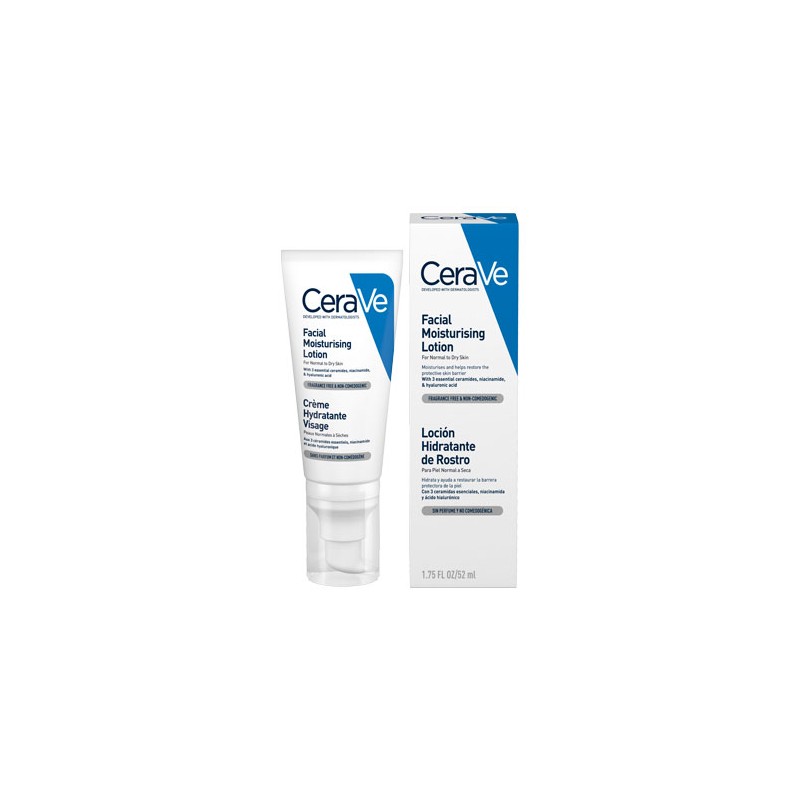 Cerave crema hidratante facial de noche 52ml piel normal a seca