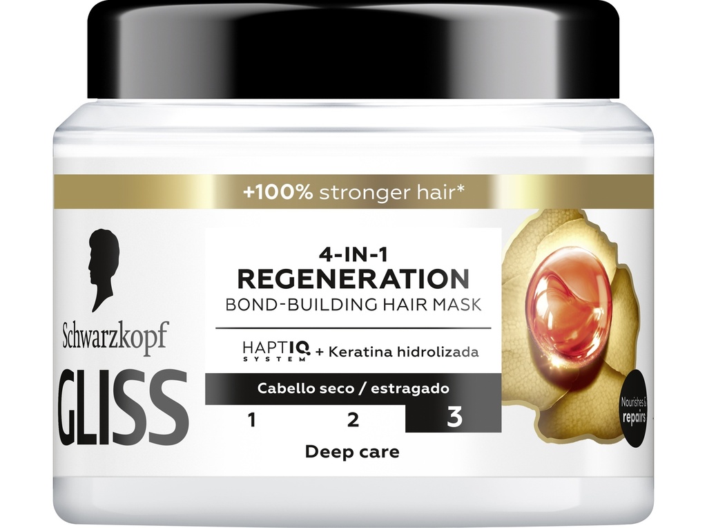 Schwarzkopf Gliss 4 en 1 Mascarilla Total Repair 400 Ml regeneradora