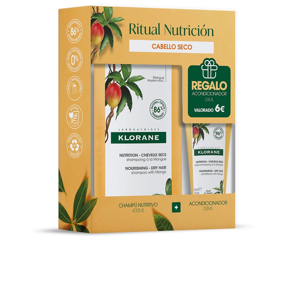 Klorane kit Al Mango Shampoo nutritivo 400ml + acondicionador 50ml