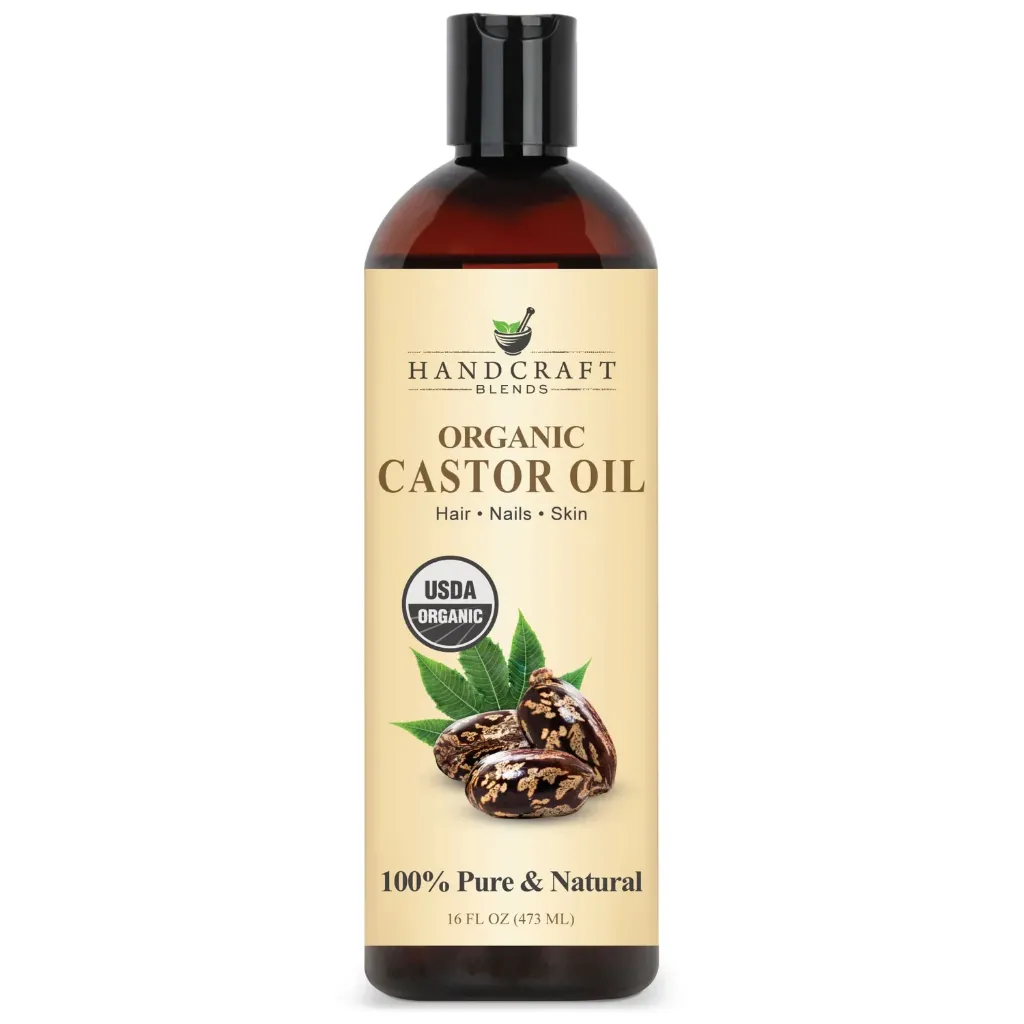 Hand Craft Blends Organic Castor Oil 473ml Aceite de ricino para cabello piel y uñas