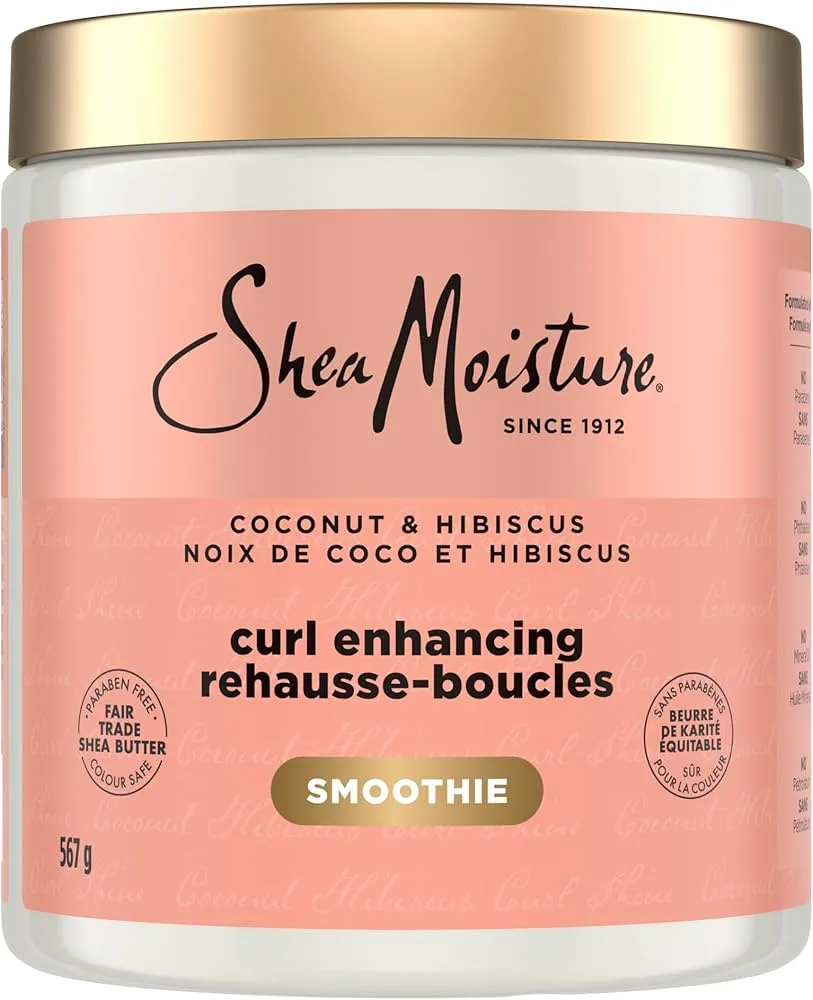 Shea moisture Coconut & Hibiscus Curl-Enhancing Smoothie with Silk Protein & Neem Oil 567g Crema para peinar realzadora de rizos y rulos