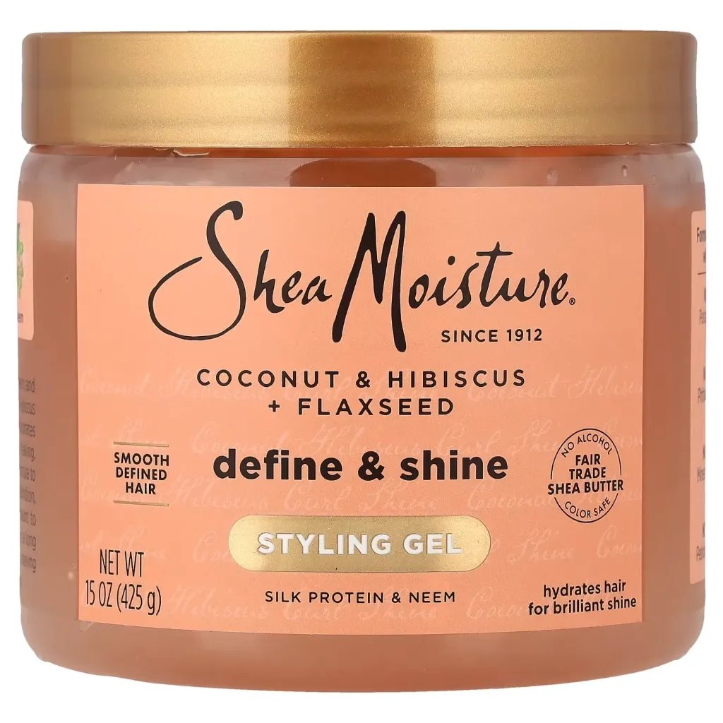 Shea Moisture Coconut & Hibiscus Define & Shine Styling Gel 425gr Gel definidor y estilizador de rizos y rulos