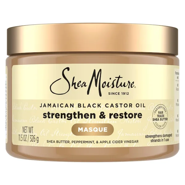 Shea Moisture Jamaican Black Castor Oil Strengthen & Restore Treatment Masque 326gr mascarilla con aceite de ricino fortalecedora y restauradora