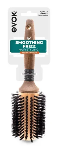 Evok cepillo smoothing frizz 100% nylon bristle cepillo termico para secado