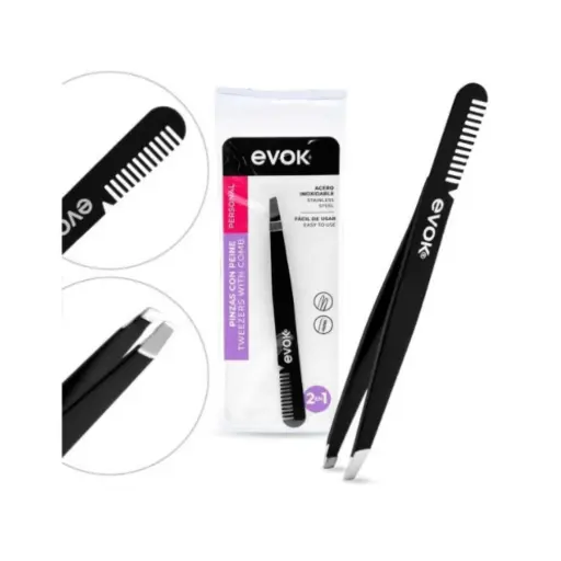 EVOK PINZA DE CEJAS CON PEINE