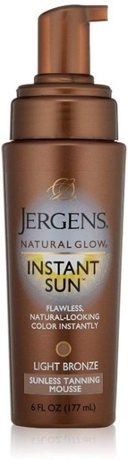 JERGENS NATURAL GLOW SUNLESS TANNING MOUSSE LIGHT BRONCE AUTOBRONCEADOR INSTANTANEO