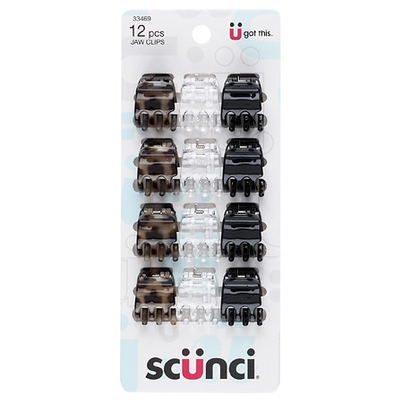 SCUNCI GANCHO 12PCS VERDE TRANSPARENTE NEGRA 