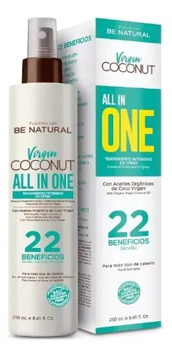 Be natural Virgin coconut All in one TRATAMIENTO EN SPRAY 22 BENEFICIOS 